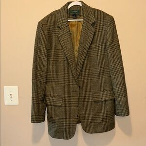 Ralph Lauren Womens Checkered Blazer - Green and Brown
